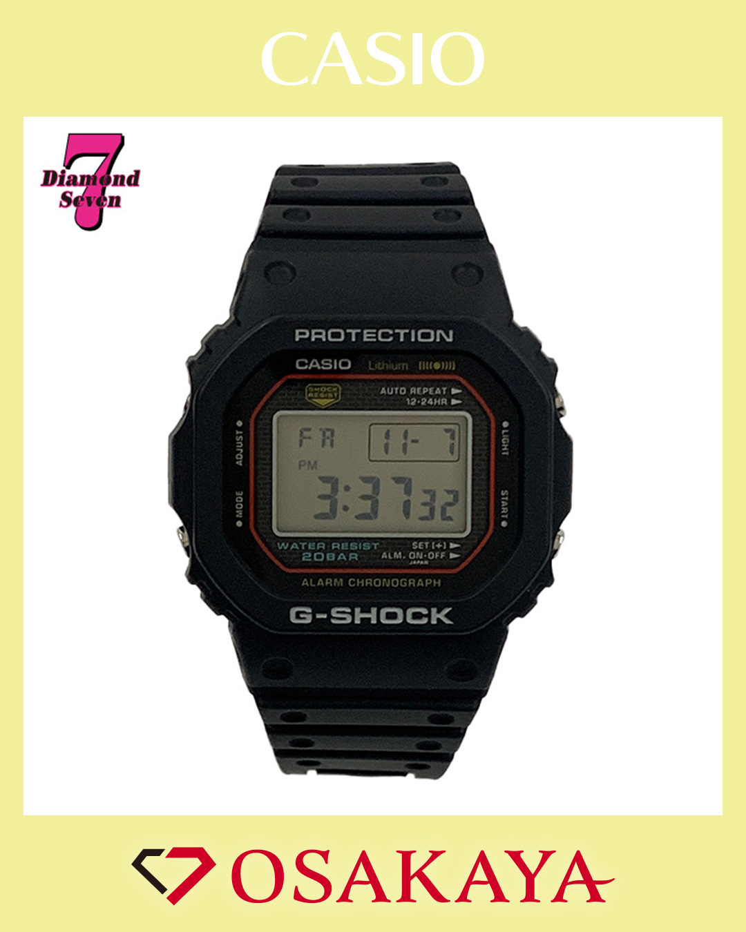 カシオ G-SHOCK DW-5000R-1AJF / デジタル腕時計 ブラック